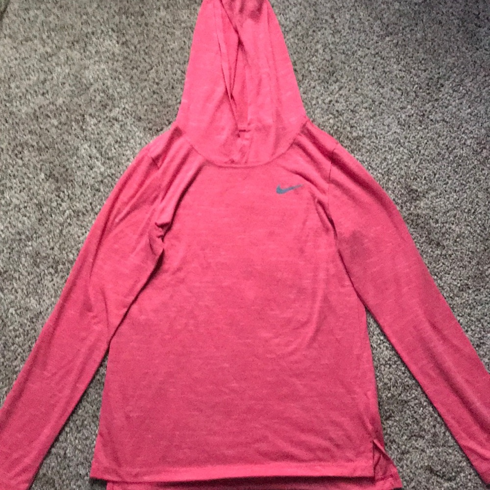 Nike long sleeve shirt with hood.